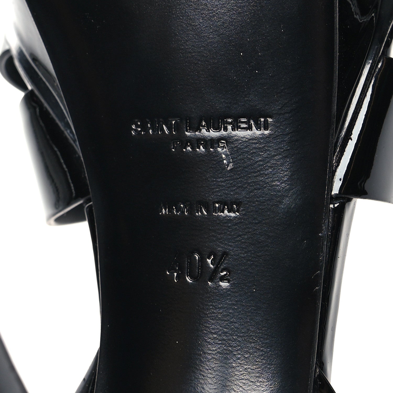 Saint Laurent Patent Tribute 75 Platform Sandals 40.5 Black 7 of 8