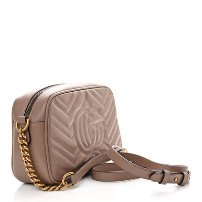 Gucci Calfskin Matelasse Small GG Marmont Chain Shoulder Bag Porcelain Rose 3 of 11