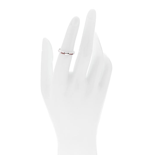 Sterling Silver Enamel Paloma Picasso Love Band Ring 50 5.25 Red