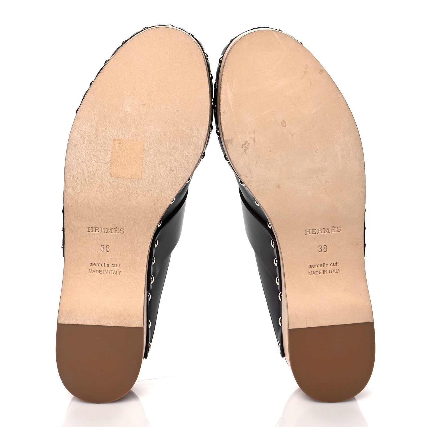 Hermes Calfskin Calya Mules 38 Cafe 6 of 9