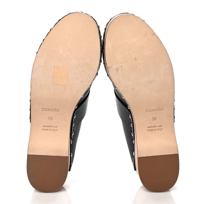Hermes Calfskin Calya Mules 38 Cafe 6 of 9
