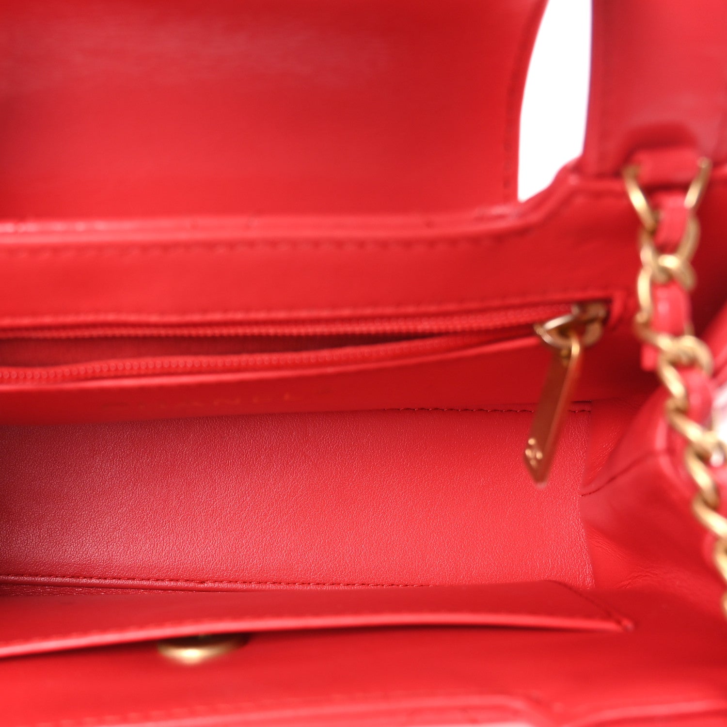 Chanel Shiny Aged Calfskin Quilted Nano Kelly Shopper Red 1838656