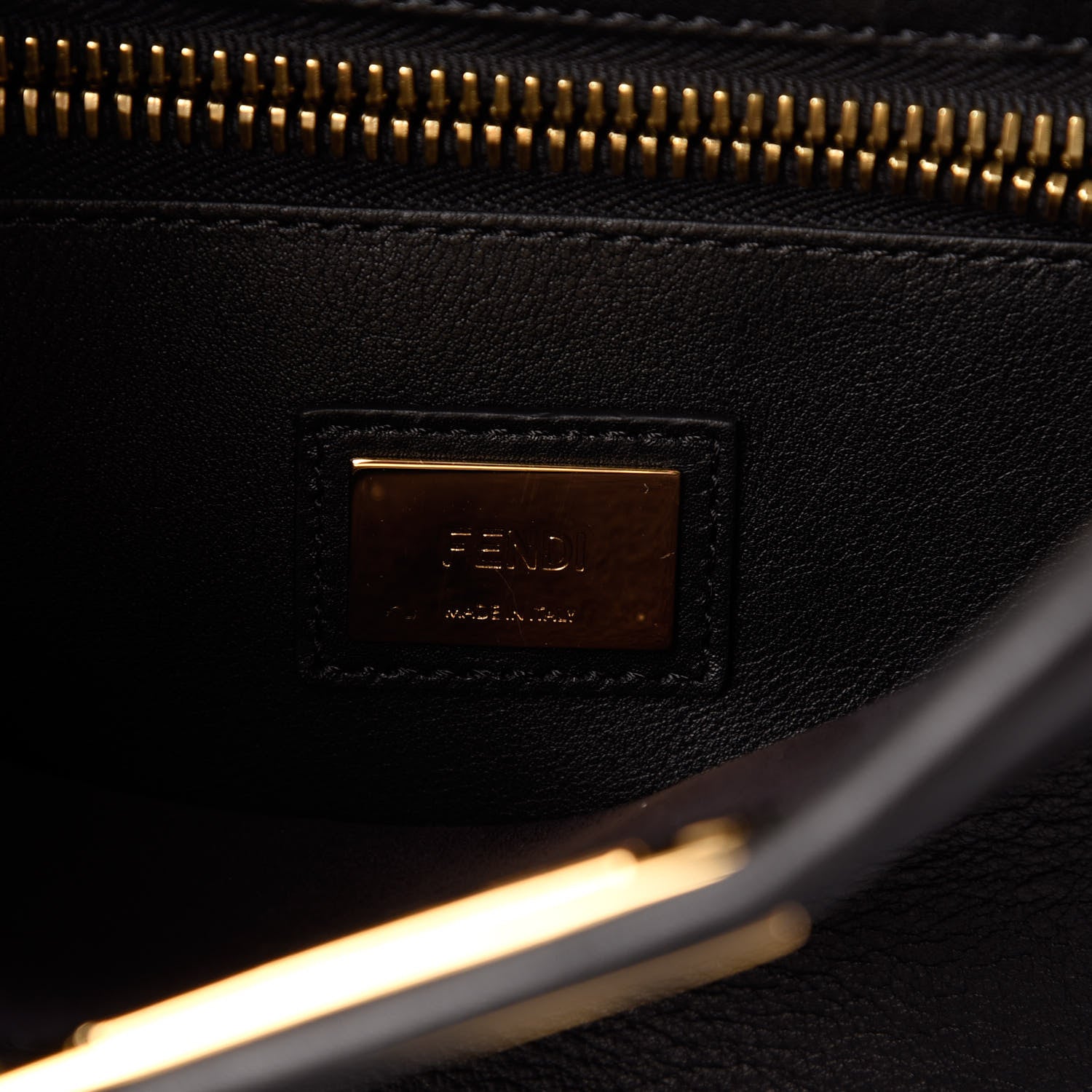 Fendi Vitello Seta Lace Up Medium Peekaboo Iconic Satchel Black 7 of 10