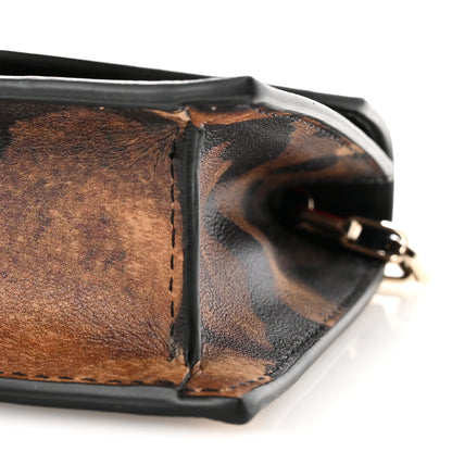 Christian Louboutin Calfskin Kitty Print Loubi54 Chain Clutch Brown Gold 9 of 10