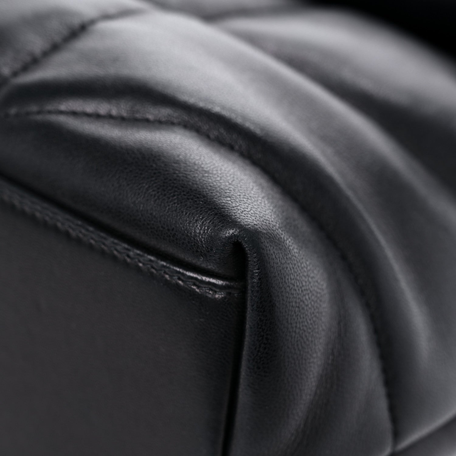 Saint Laurent Lambskin Quilted Medium Loulou Puffer Monogram Chain Satchel Black 10 of 13
