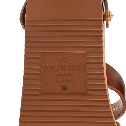 Valentino Garavani Calfskin Buckled Slide Sandals 39 Tan 8 of 9