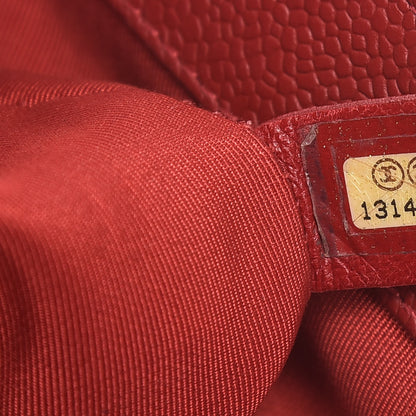 Chanel Caviar Quilted Grand Shopping Tote GST Red 7 of 12