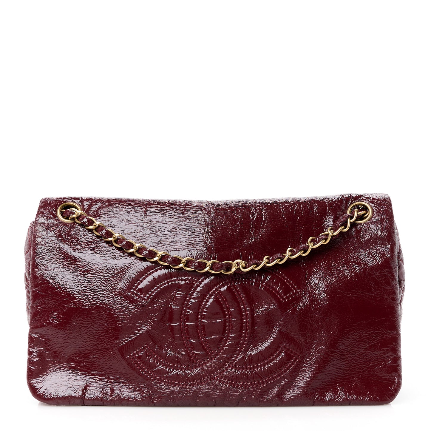 Vinyl Rock and Chain Medium Flap Bordeaux