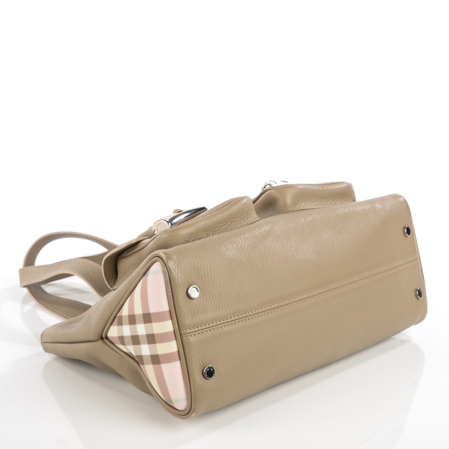 Calfskin Horn Toggle Tote Beige
