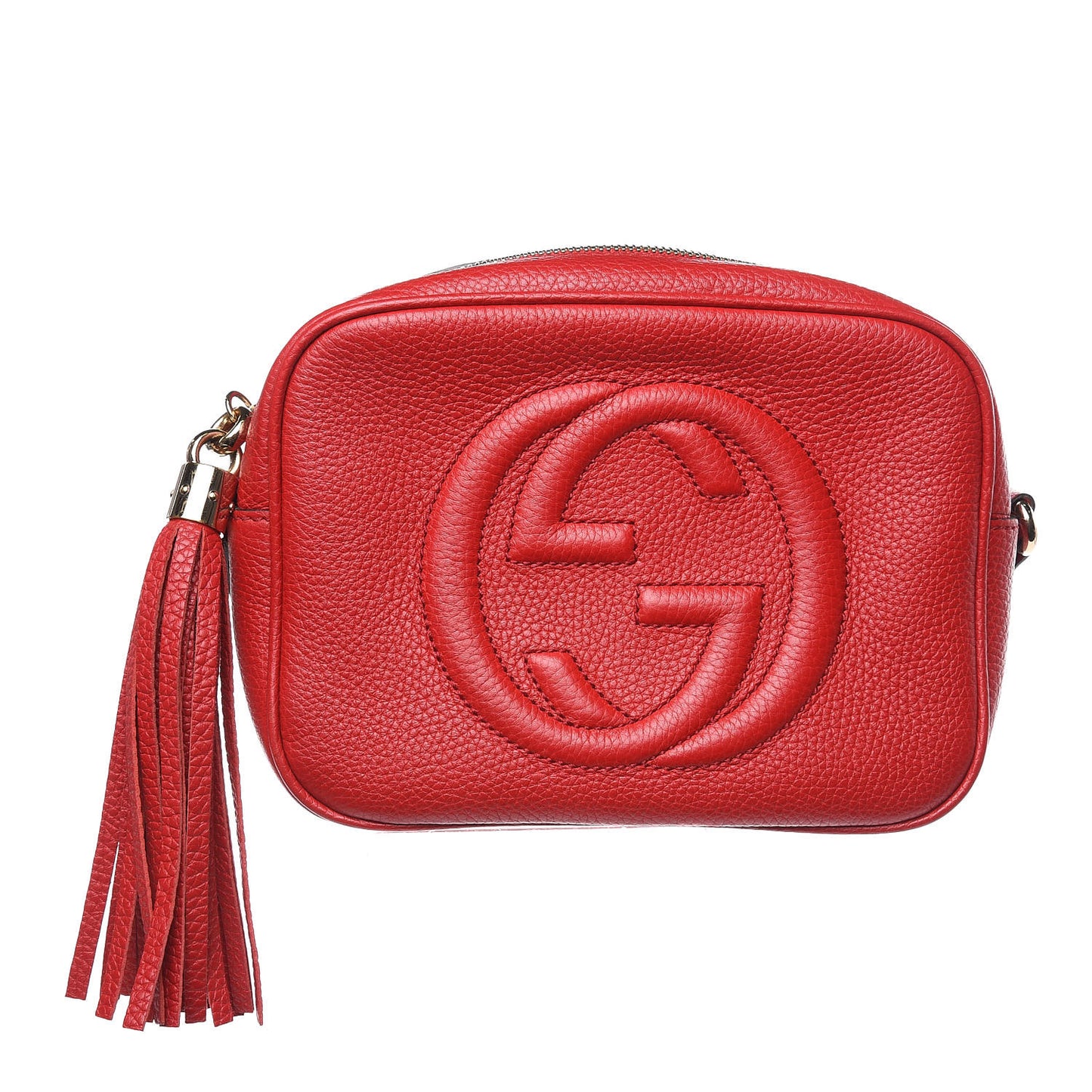 Pebbled Calfskin Small Soho Disco Bag Tabasco Red