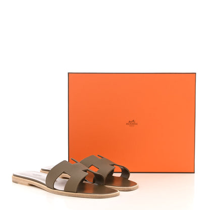 Hermes Epsom Oran Sandals 39 Etoupe 11 of 11