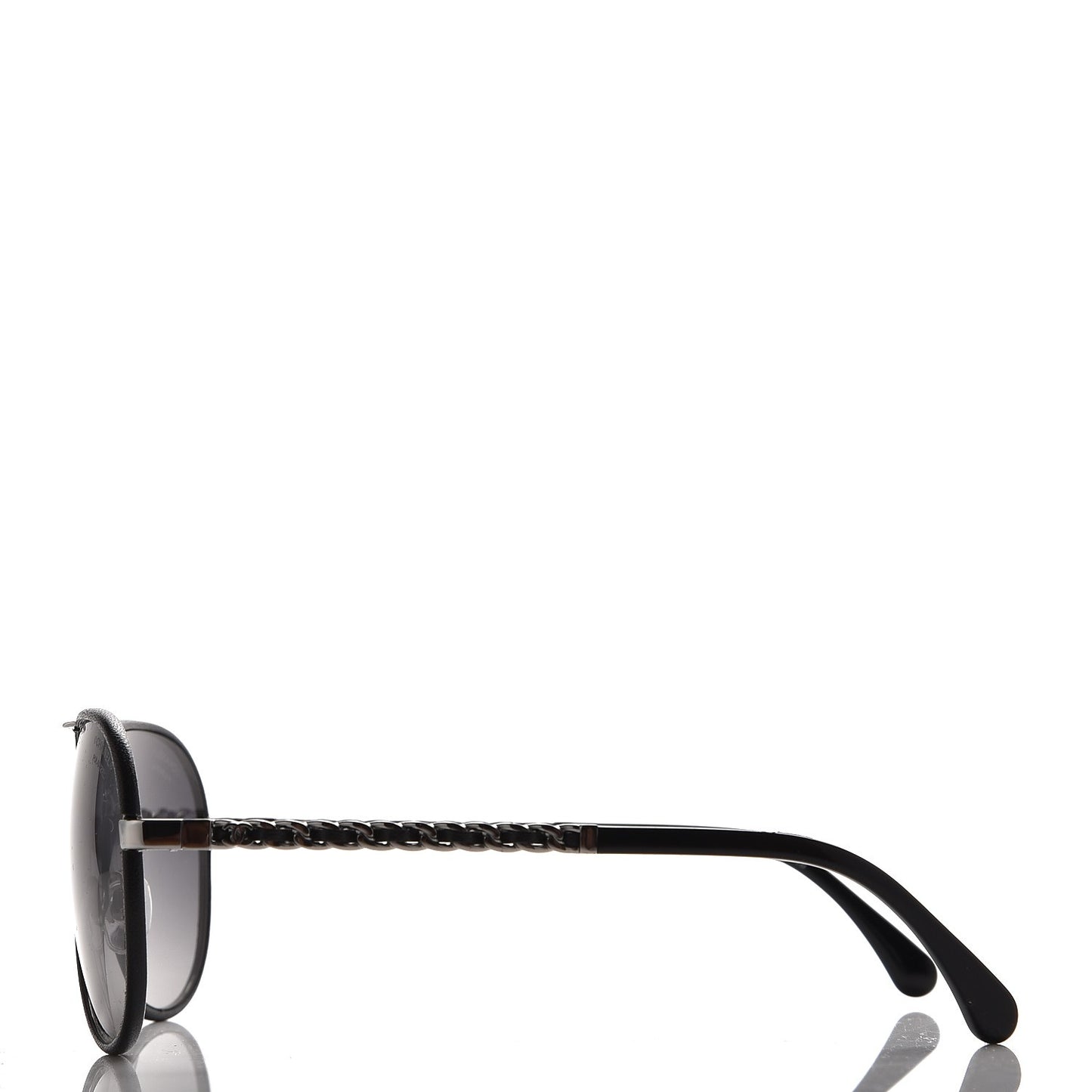 Lambskin Aviator Chain Sunglasses 4194-Q Black