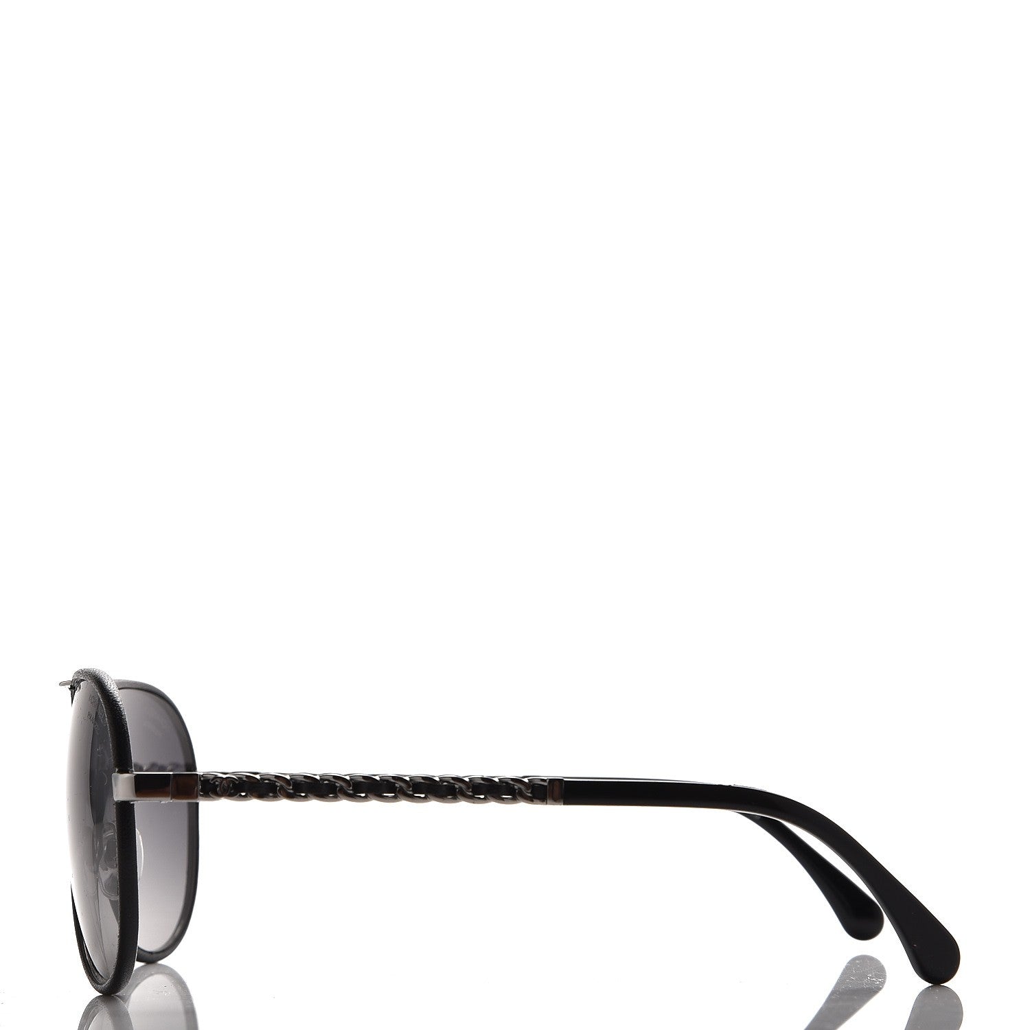 Chanel Lambskin Aviator Chain Sunglasses 4194-Q Black 2 of 10