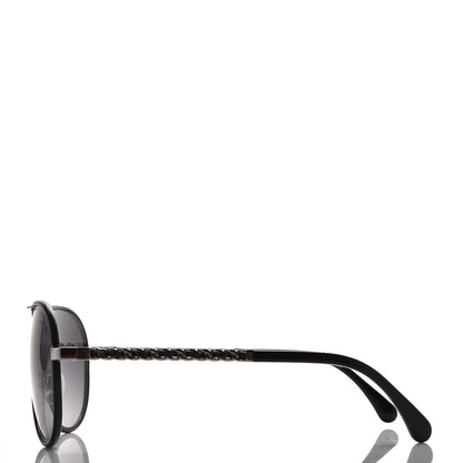 Chanel Lambskin Aviator Chain Sunglasses 4194-Q Black 2 of 10