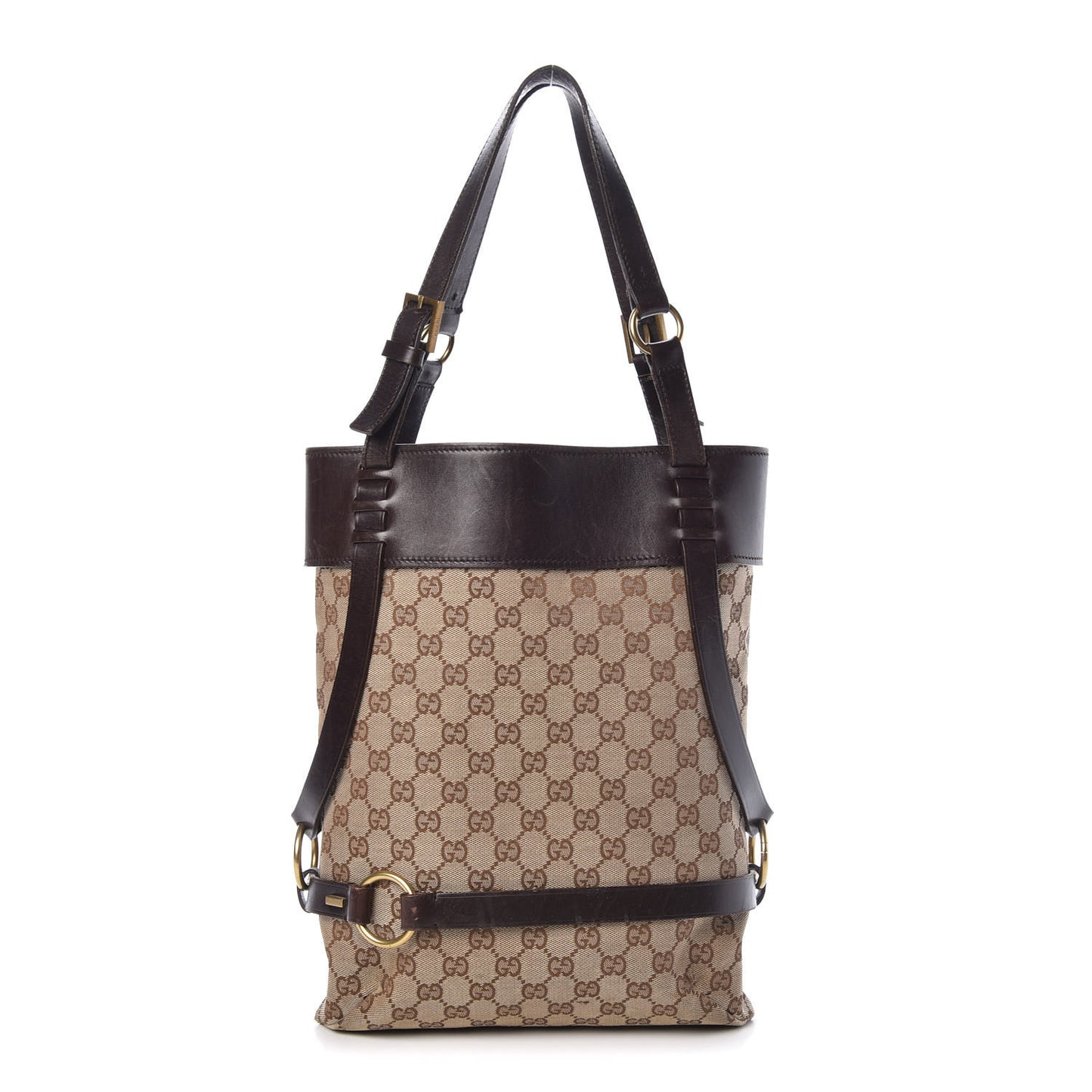 Monogram Calfskin Tote Dark Brown