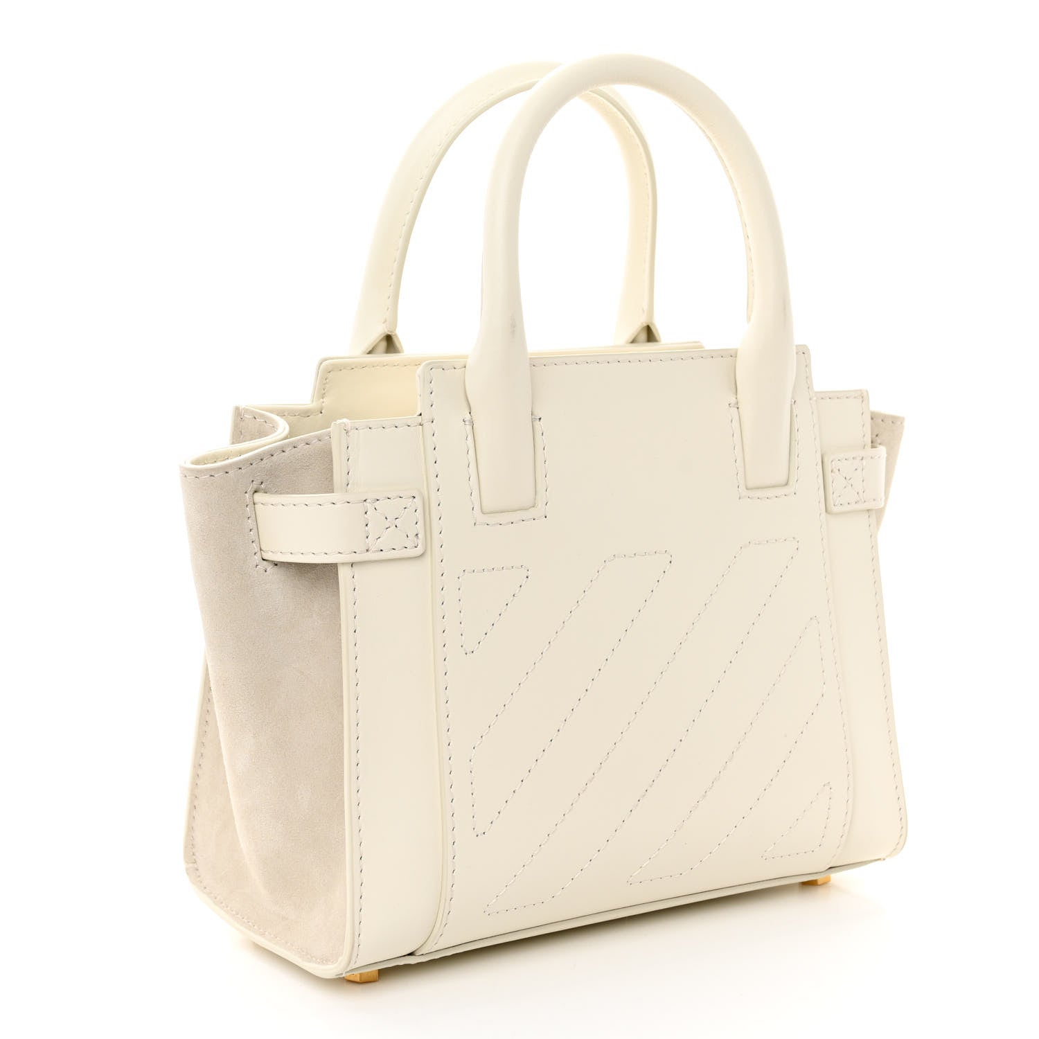 Off-White Calfskin Small City Tote White 3 of 9
