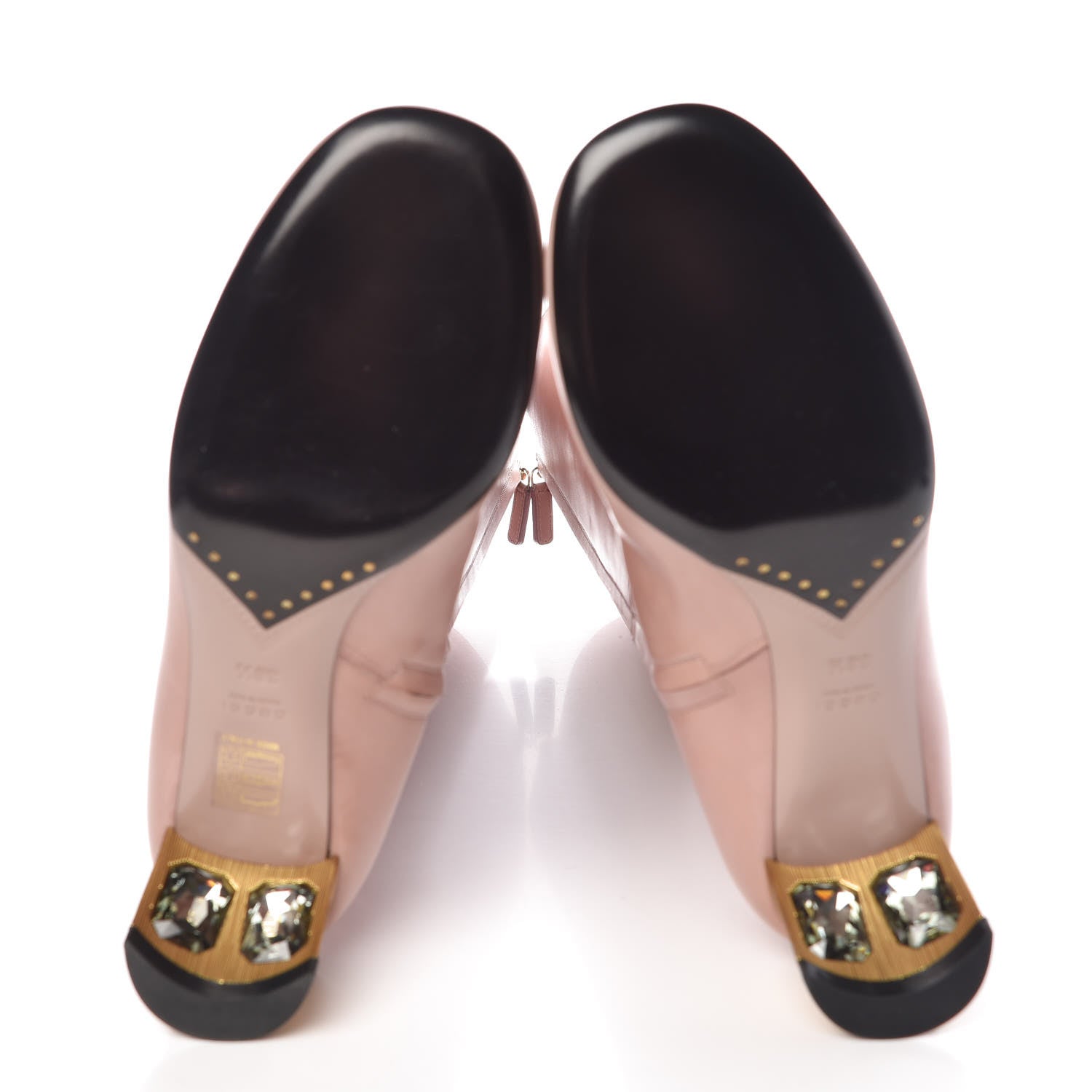 Gucci Calfskin Knee High Crystal Boots 38.5 Light Malve 5 of 14