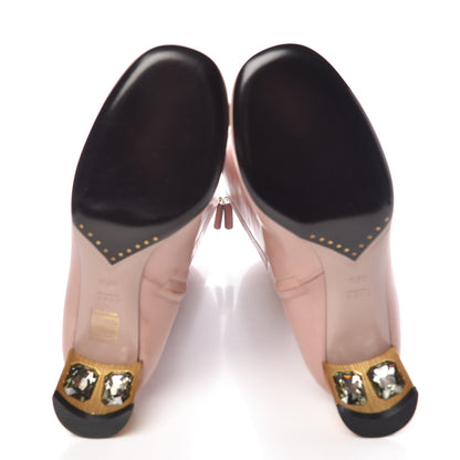 Gucci Calfskin Knee High Crystal Boots 38.5 Light Malve 5 of 14