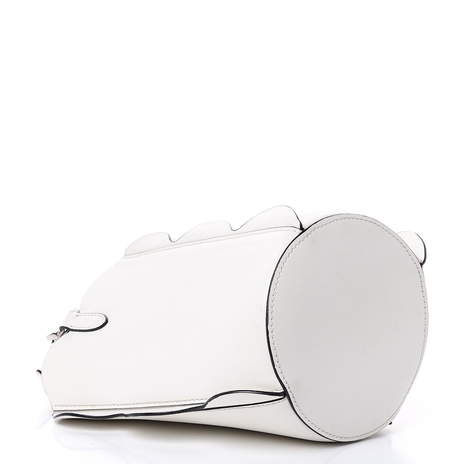 Miu Miu Calfskin Scalloped Bucket Bag White 5 of 14