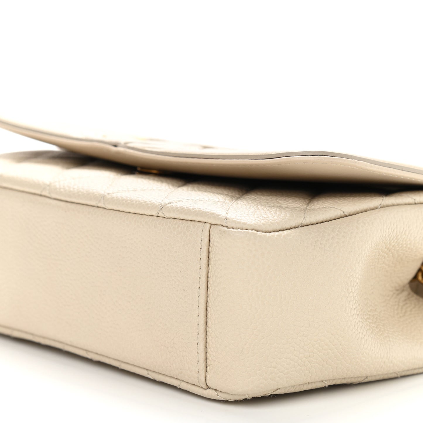 Caviar Quilted Small CC Filigree Flap Light Beige