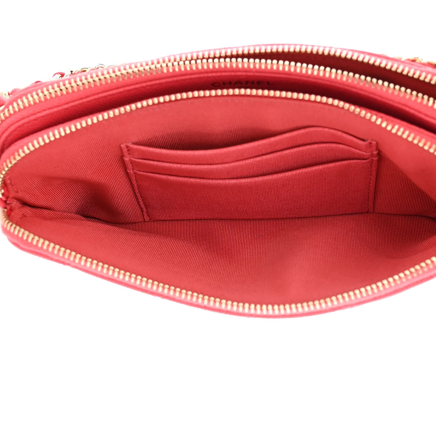 Caviar Quilted Small Clutch With Chain Pink