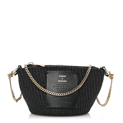Chloe X MIFUKO Raffia Calfskin Mini Chain Basket Black 1 of 9