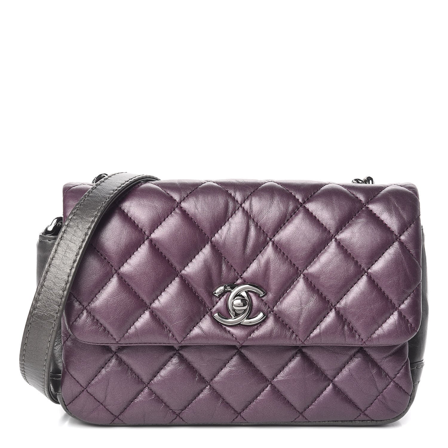 Chanel Calfskin Mineral Nights Mini Flap Dark Purple 1 of 10