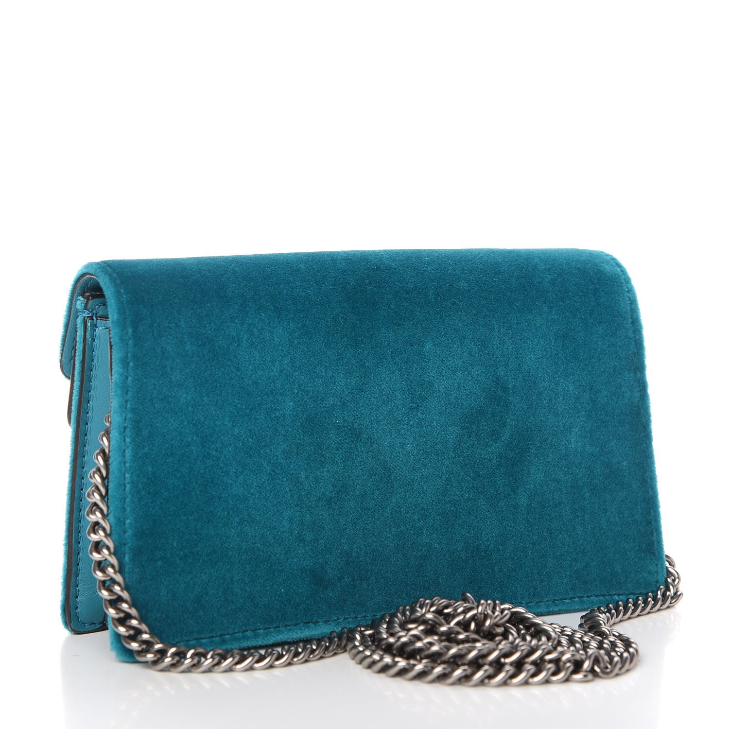 Gucci Velvet Super Mini Dionysus Shoulder Bag Pavone Cyan 3 of 10