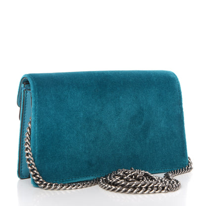 Gucci Velvet Super Mini Dionysus Shoulder Bag Pavone Cyan 3 of 10
