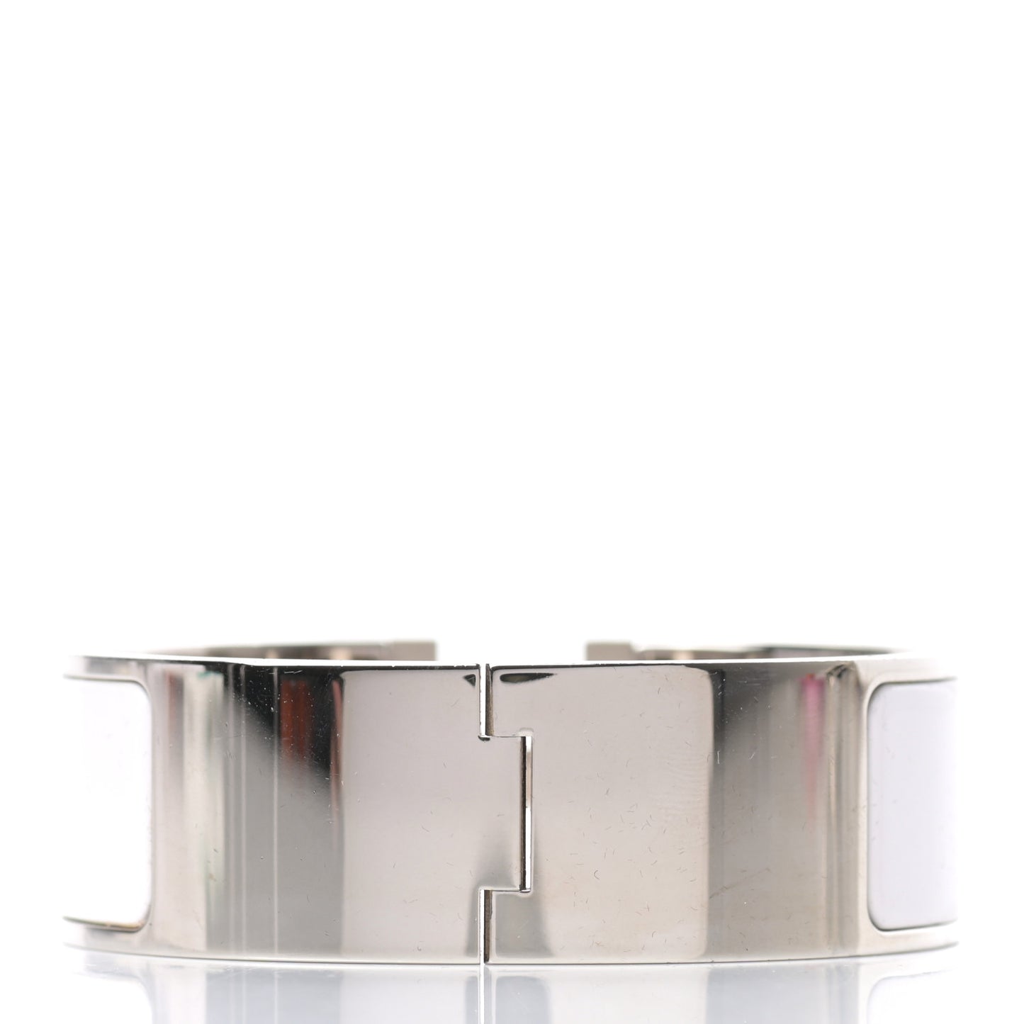 Enamel Wide Clic Clac H Bracelet PM White