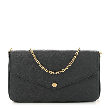 Louis Vuitton Empreinte Pochette Felicie Chain Wallet Black 1 of 12