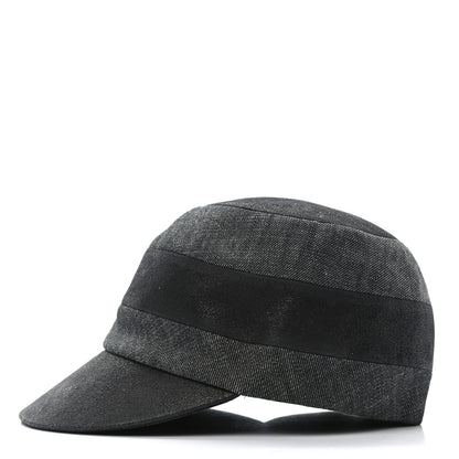 Hermes Goatskin Cotton Linen Cap 56 Black 4 of 8