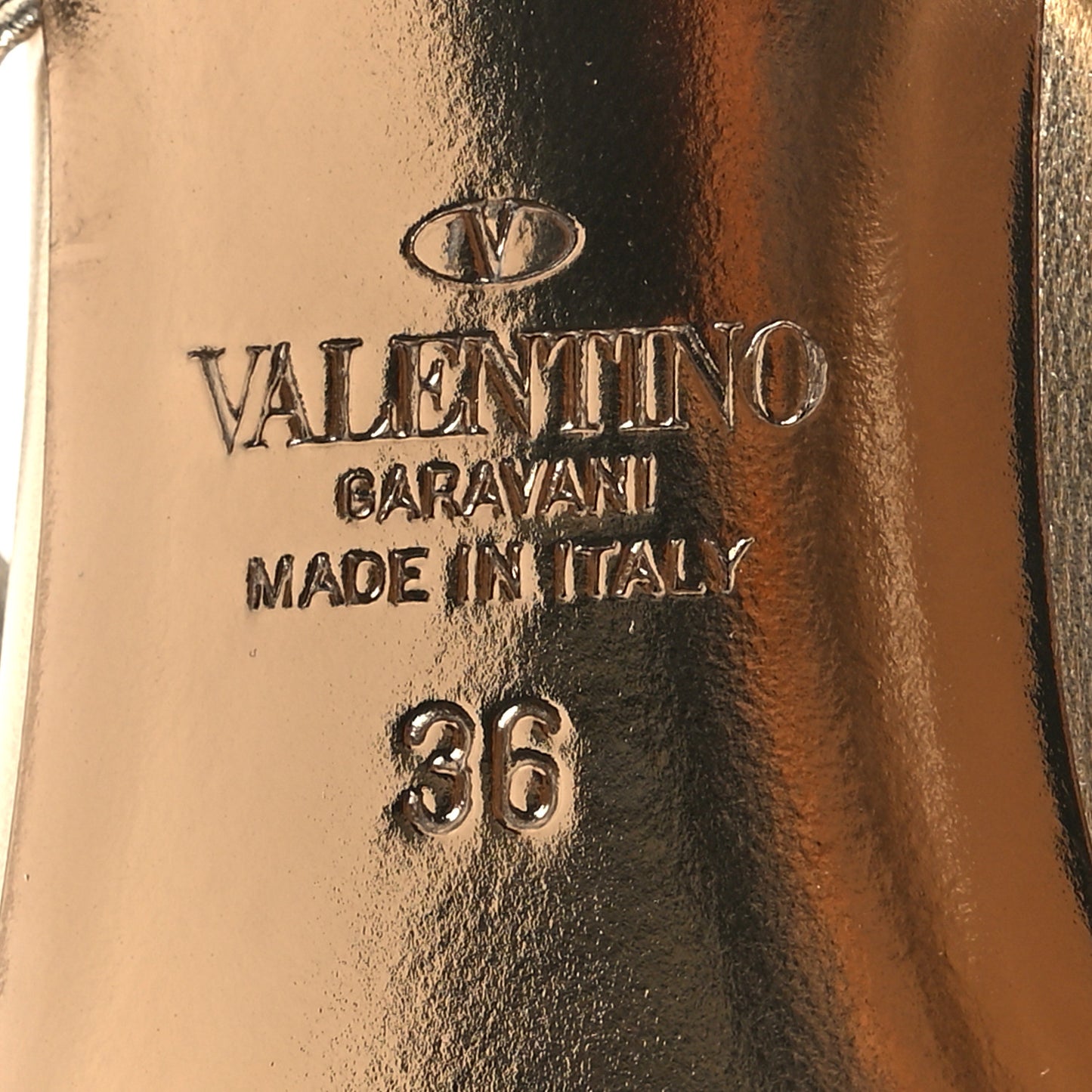 Metallic Nappa Rockstud Sandals 36 Dark Gold