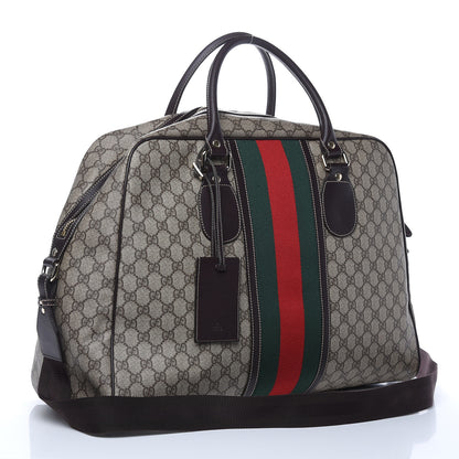 Gucci GG Plus Web Carry On Duffle Bag Dark Brown 3 of 13