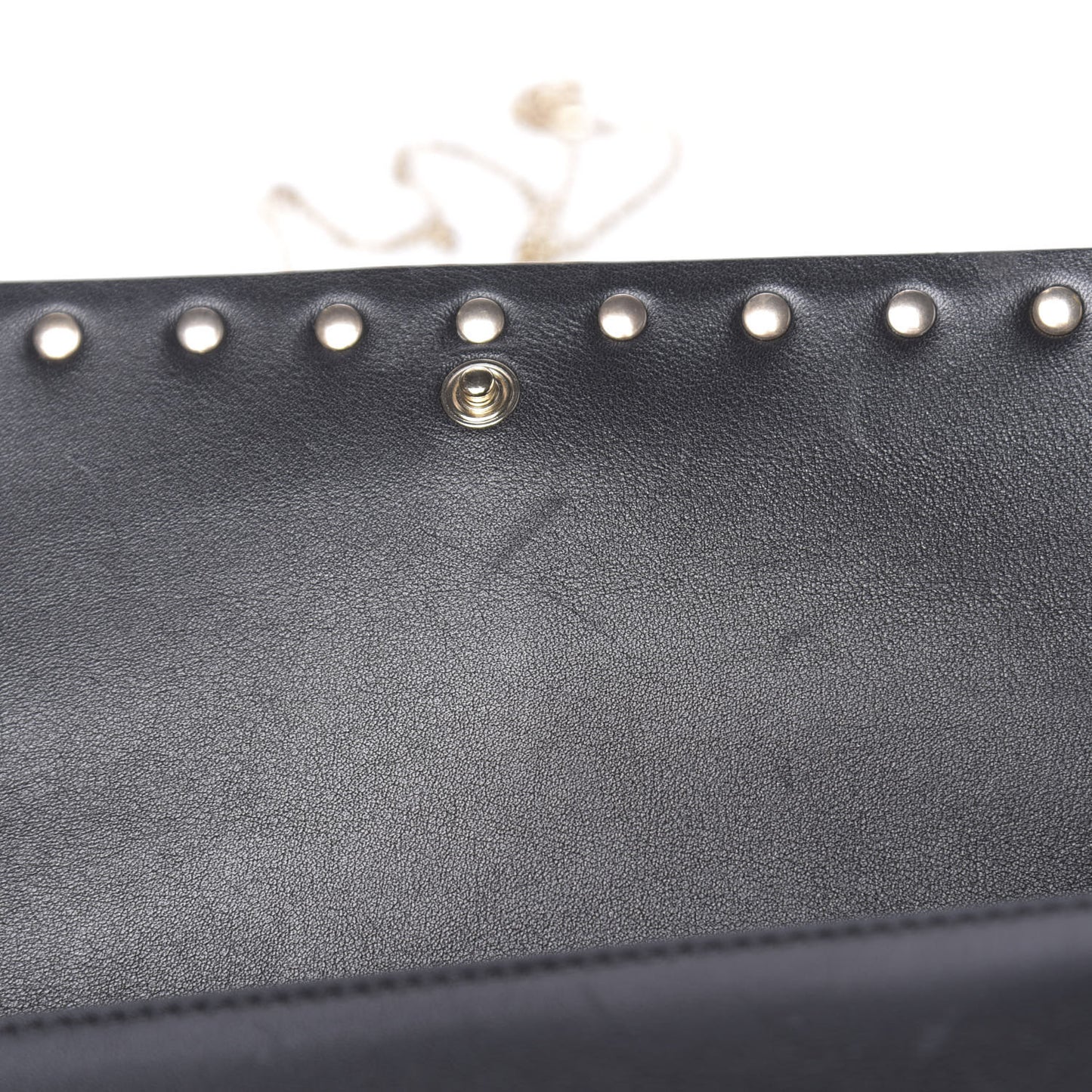Vitello Rockstud Flap Wallet On Chain Ivory Black