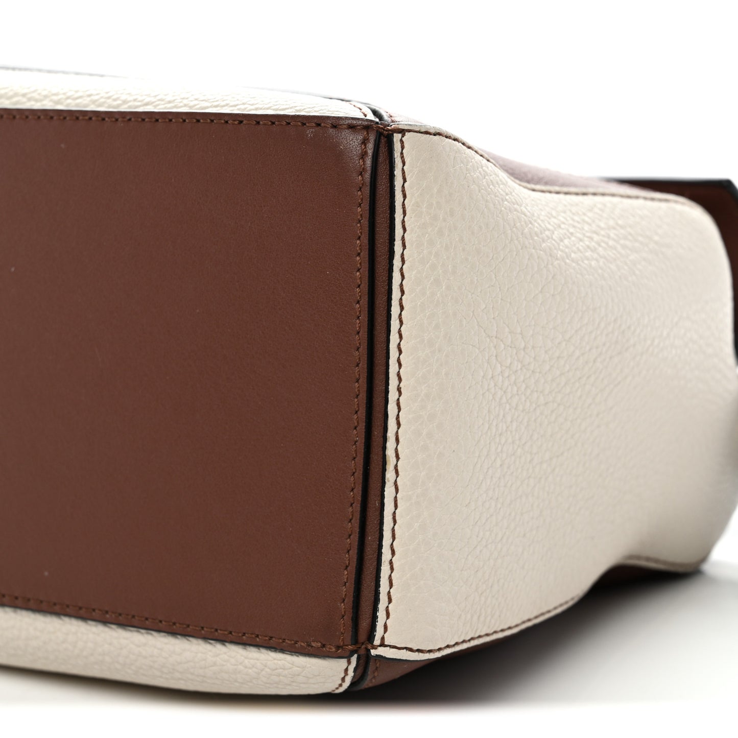 Calfskin Small Puzzle Bag Brunette Soft White Black
