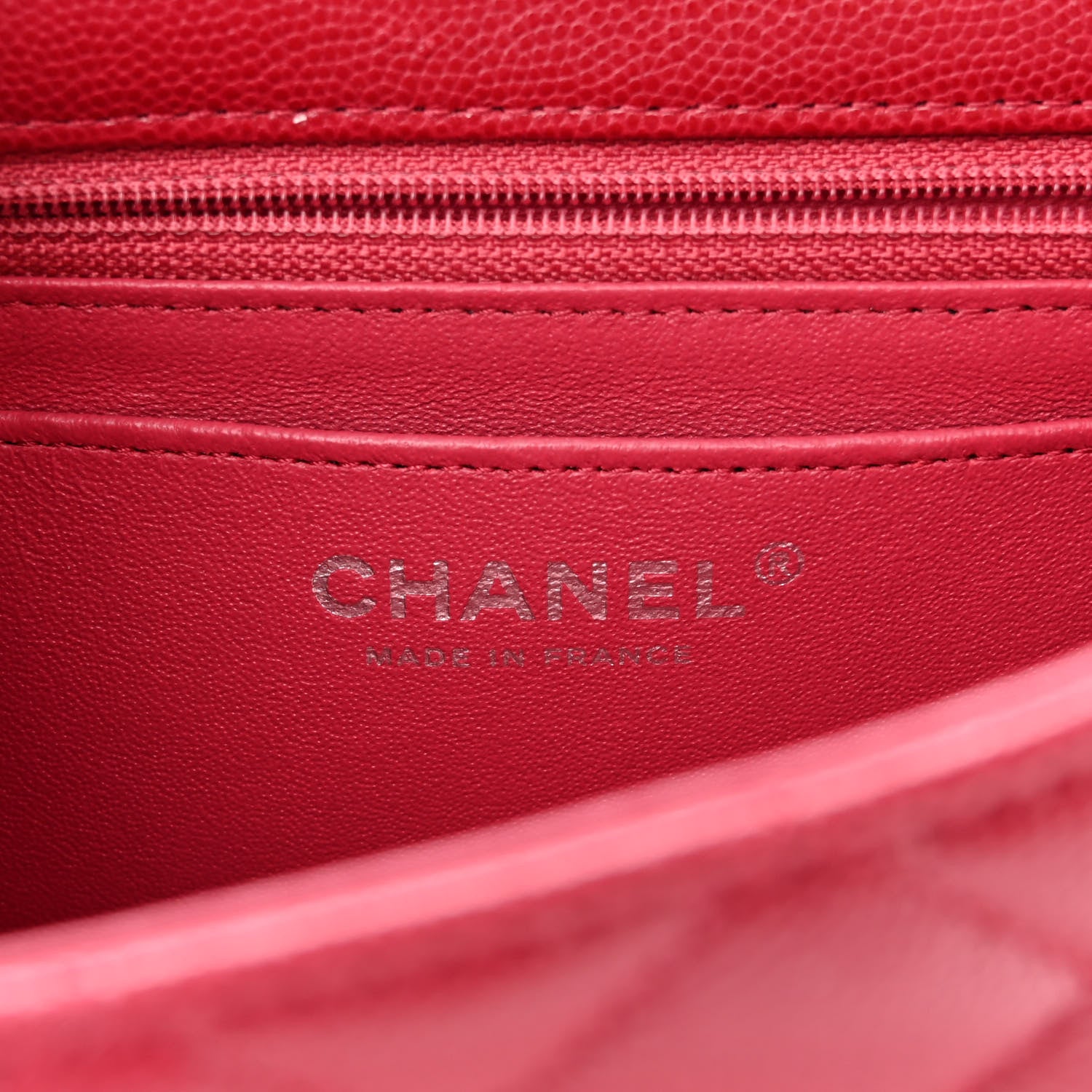 Chanel Caviar Quilted Mini Rectangular Flap Dark Pink 5 of 9