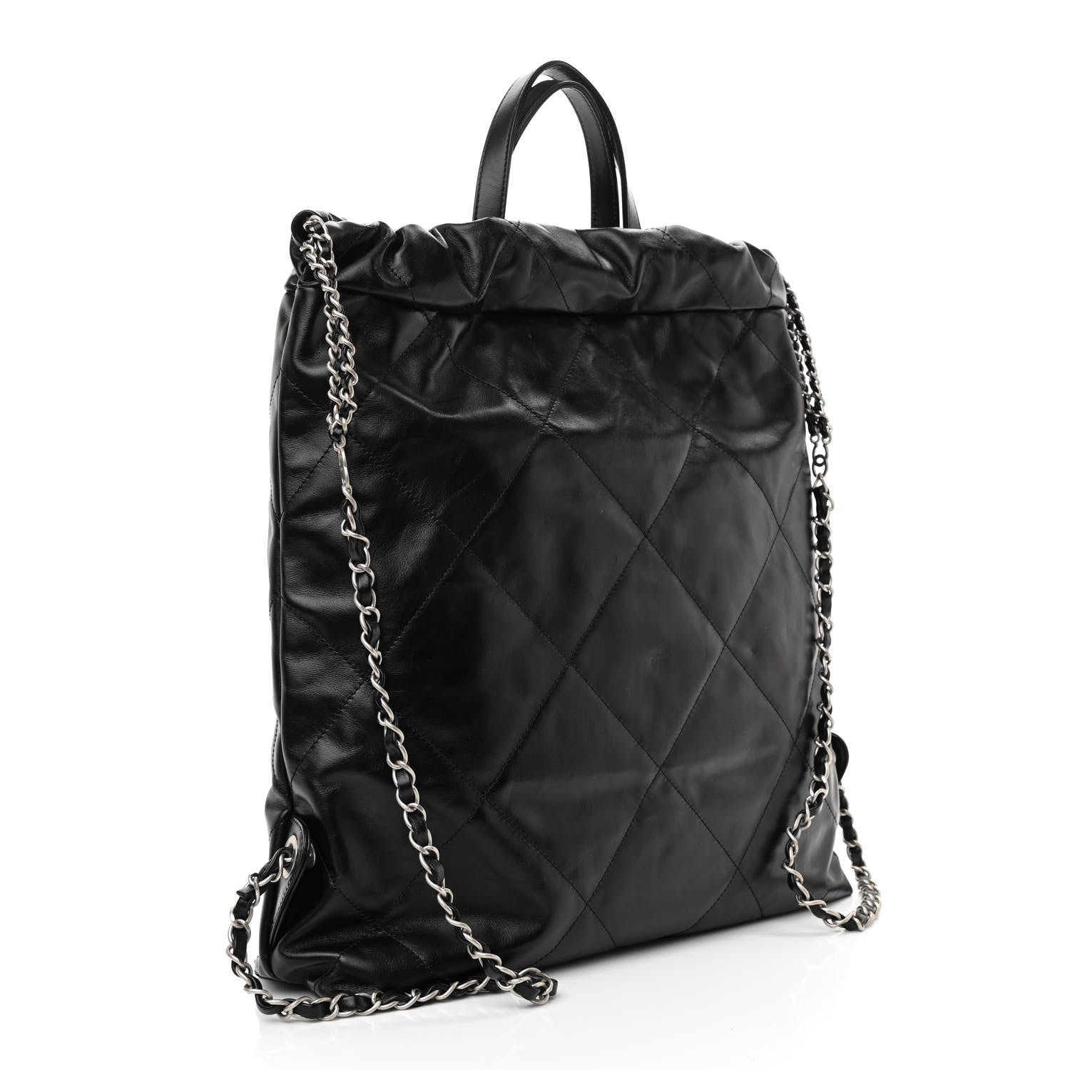 Chanel Shiny Calfskin Quilted Chanel 22 Backpack Black 3 of 10