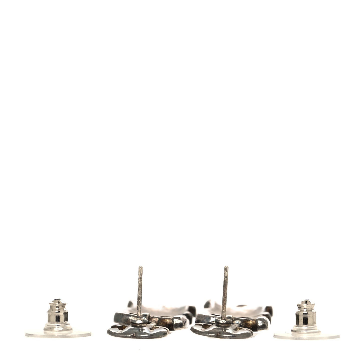 Metal Enamel Logo Drop Earrings Gold