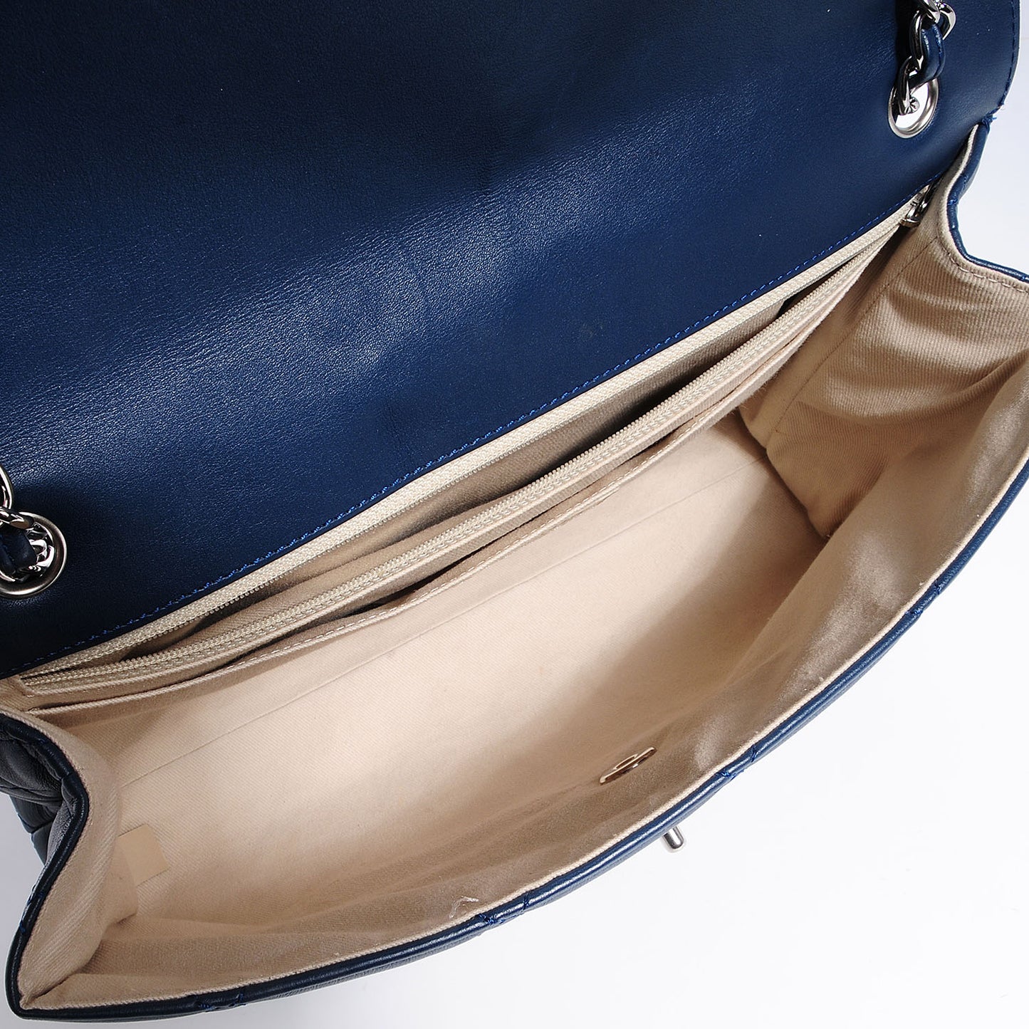 Calfskin Quilted In The Business Flap Dark Blue