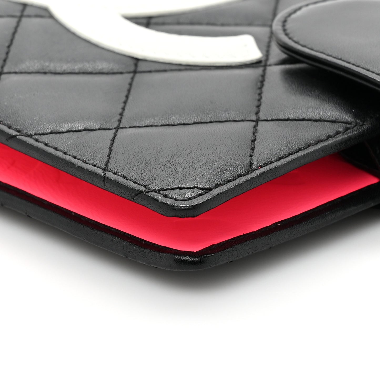 Calfskin Quilted Small Cambon Agenda Planner Black White