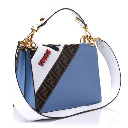 Fendi X FILA Vitello Liberty Mania Bi-Color FF 1974 Embossed Kan I Shoulder Bag White Nebula Multicolor 3 of 10