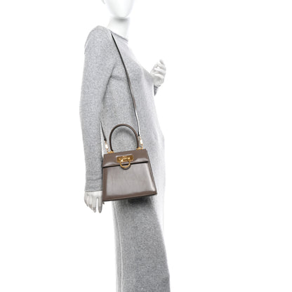 Salvatore Ferragamo Brushed Off Calfskin Small Iconic Top Handle Bag Grey 2 of 15