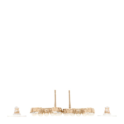 Chanel Crystal Pearl CC Dazzling Domino Earrings Gold 3 of 4