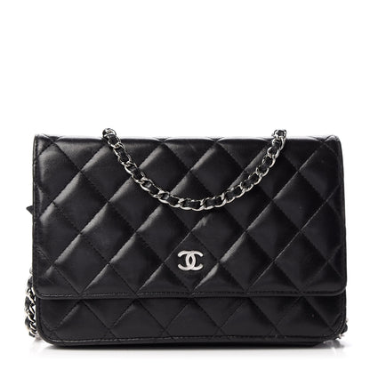 Chanel Lambskin Quilted Wallet On Chain WOC Black 1 of 9