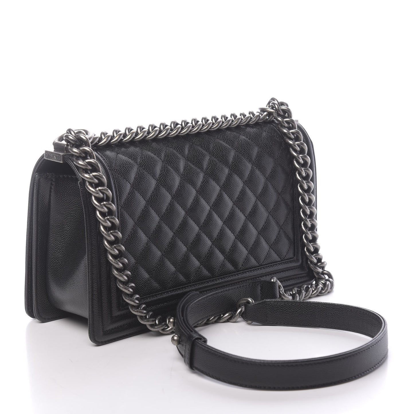 Caviar Quilted Medium Boy Flap Black
