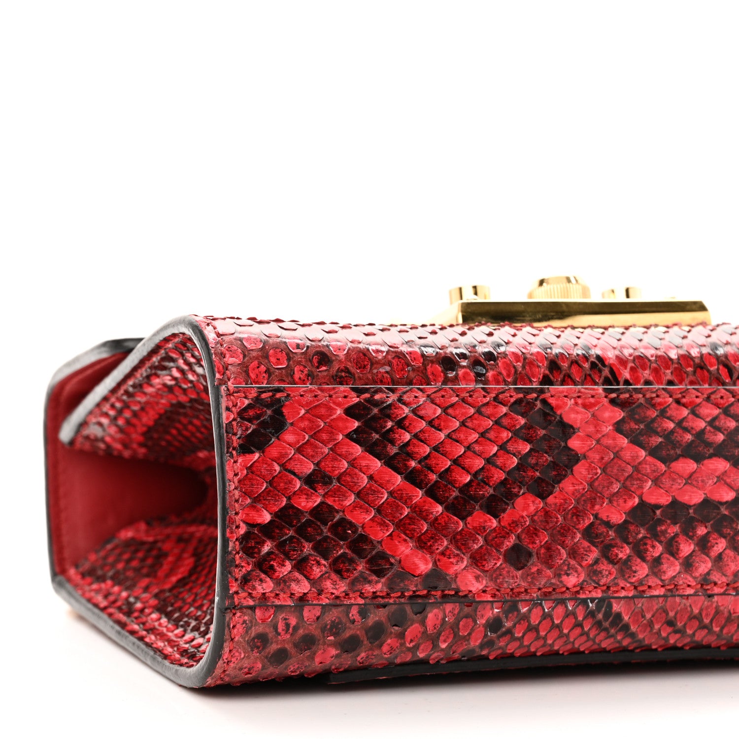 Gucci Snakeskin Small Padlock Shoulder Bag Red 7 of 7