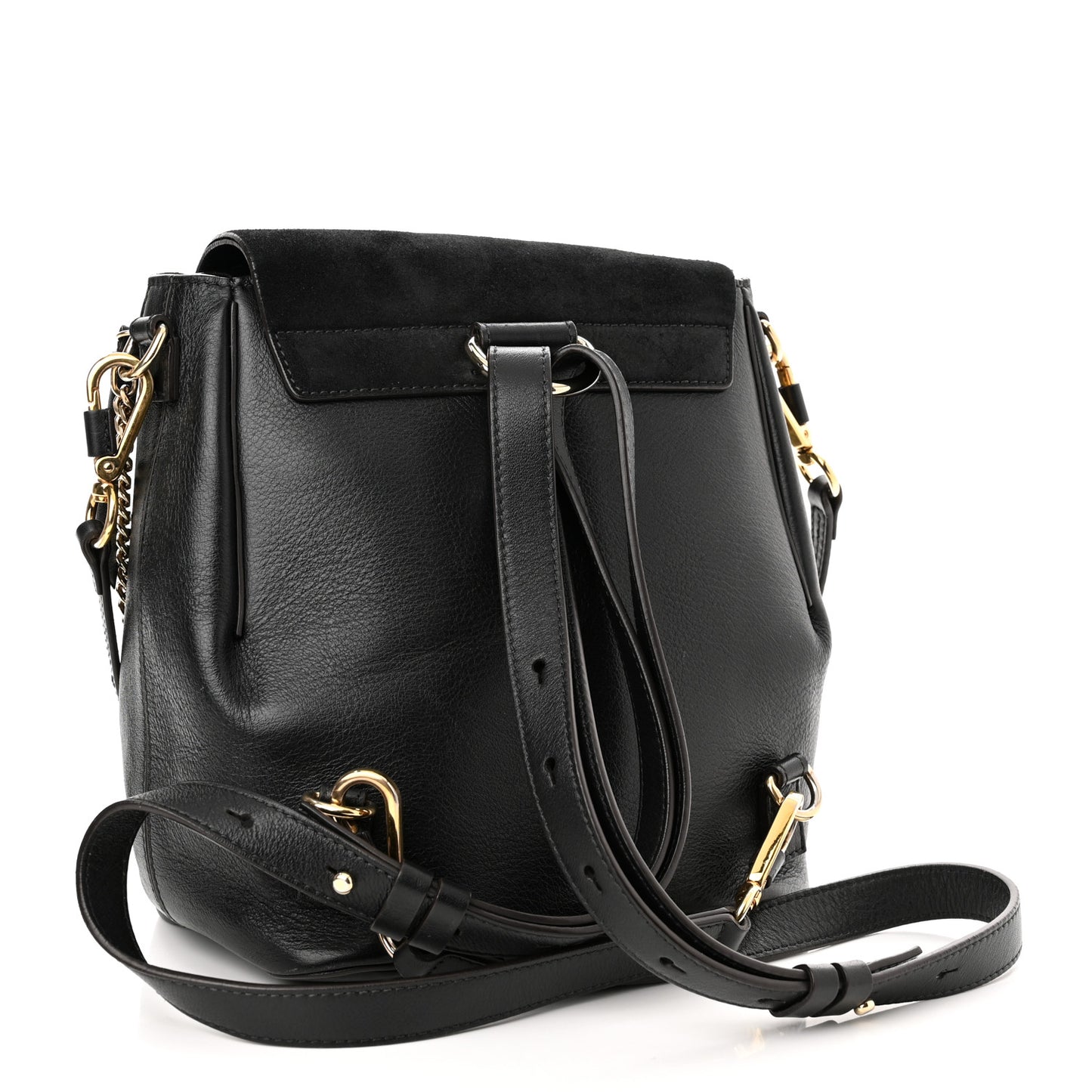 Suede Calfskin Medium Faye Backpack Black