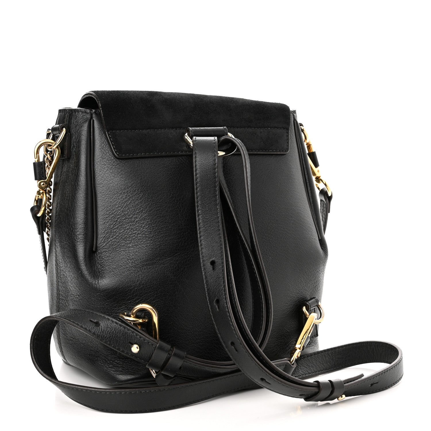 Chloe Suede Calfskin Medium Faye Backpack Black 3 of 12