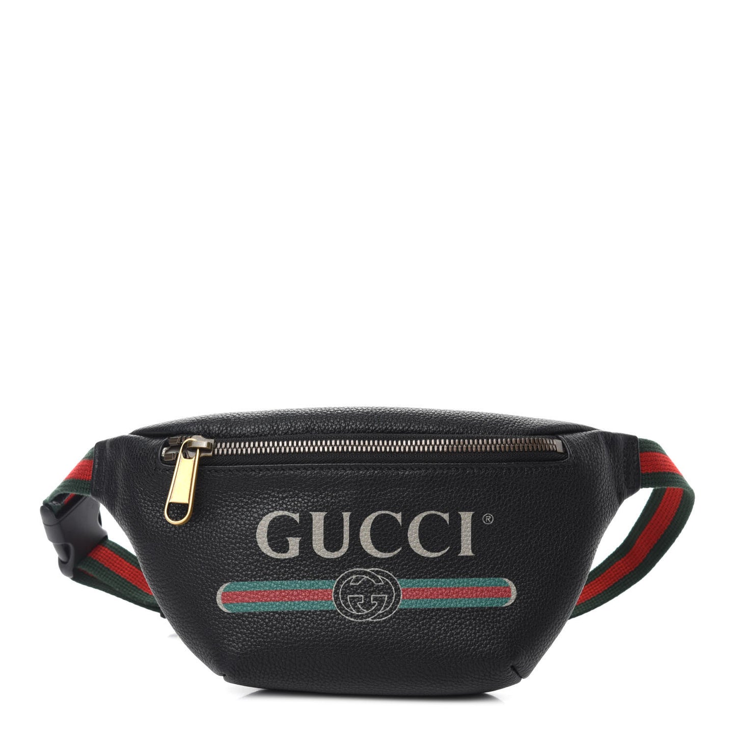 Grained Calfskin Small Logo Belt Bag Black